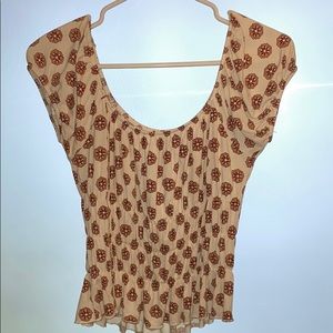 White Patterned Crop Top